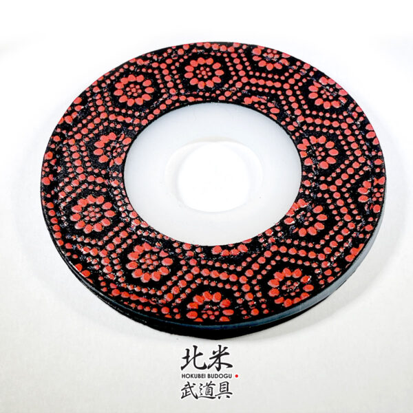Hobukubei-Budogu-Inden-Style-Tsubadome-Kikkou-Red-on-black