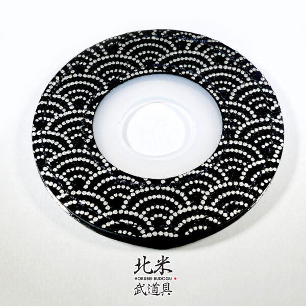 Inden Style Tsubadome - Namichidori - Silver on Black