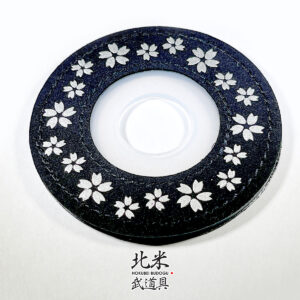 Inden Style Tsubadome - Sakura - Silver on Black